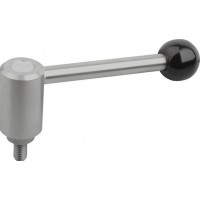 KIPP K0109不銹鋼英寸外螺紋拉伸桿球形旋鈕黑色塑料