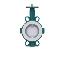 InterApp PTFE內(nèi)襯中心蝶閥，適用于腐蝕性流體和高純度應用